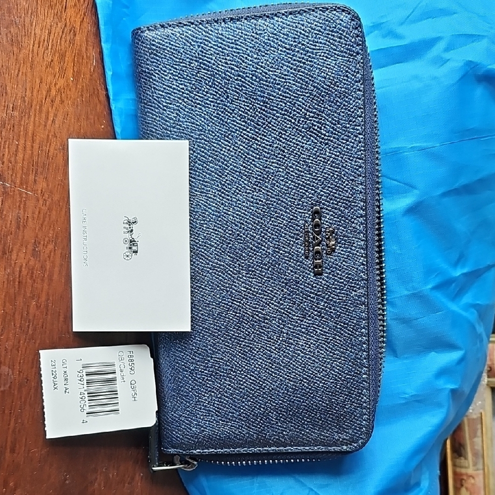 Coach Blue Key & Card Holder